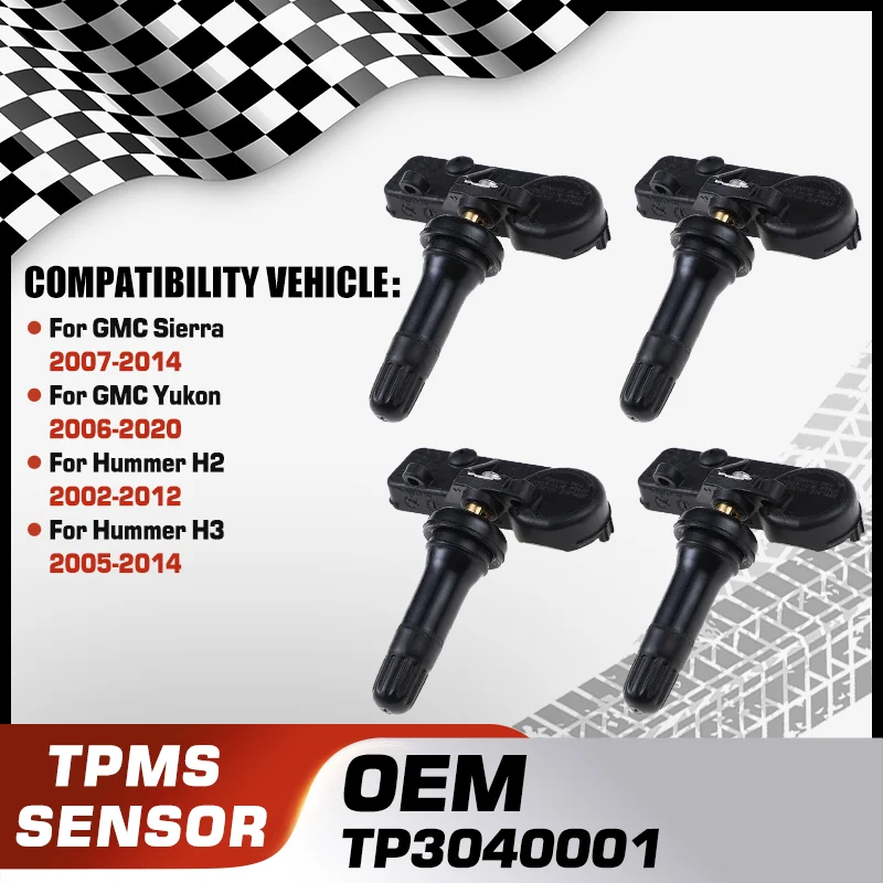 

For GMC Sierra 2007-2014 GMC Yukon 2006-2020 Hummer H2 2002-2012 Hummer H3 2005-2014 TPMS Tire Pressure Monitor Sensor System