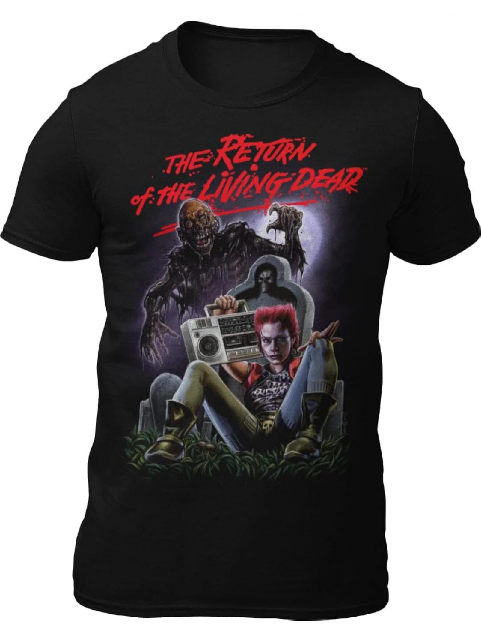 Мужская хлопковая футболка с рисунком «Повернення живых мертвецов» — повседневная уличная одежда большого размера, черная, дизайн зомби, 100% хлопок, Com
