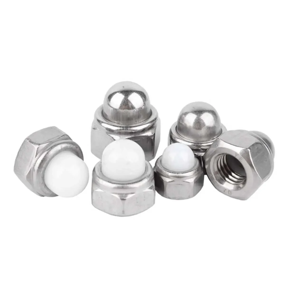 

304 Stainless Steel Metal/Nylon Self-Locking Cover Lock Nut M5M6M8M10M12