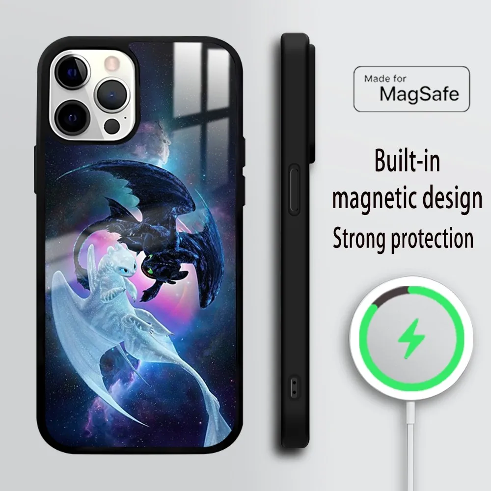 How To T-Train Your D-Dragon Phone Case For iPhone 16 15 14 13 12 11 Pro Max Plus Mini Magsafe Mirror Wireless Magnetic Cover