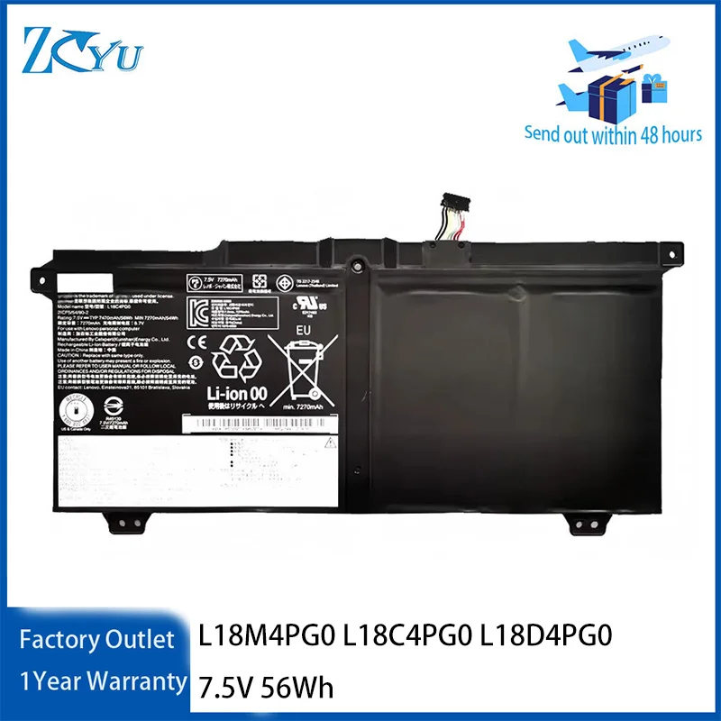 L18M4PG0 L18C4PG0 L18D4PG0 Battery for Lenovo Yoga Chromebook C630 7.5V 56Wh