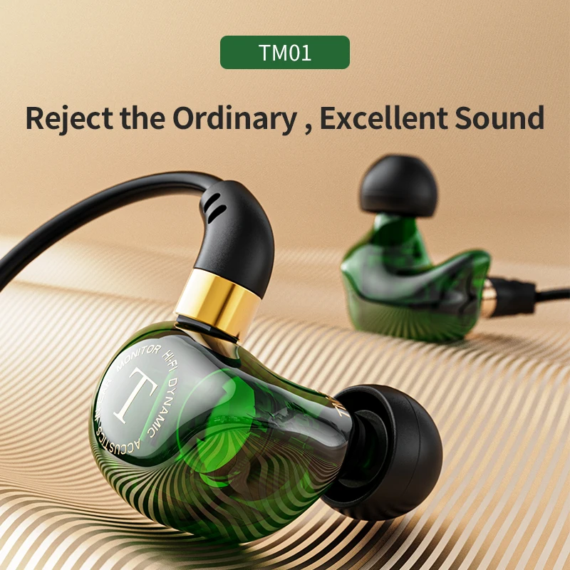 

TM-01 3.5mm Hifi Wired Headphones Double Driver HiFi Earphone Bass Stereo Headphone Headset Gamer Music Earbuds Sport Earphones