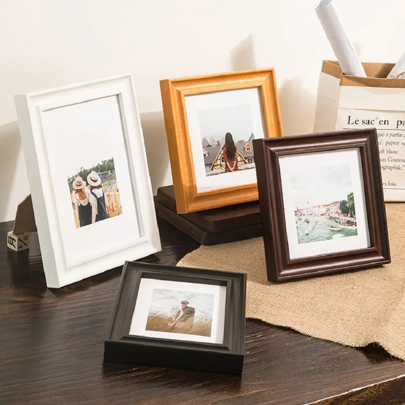Vintage Solid Wood Picture Frame 6 7 8 10 Inch Photo Frame Display Stand & Wall Mountable Art Frame for Home Decor Display Stand