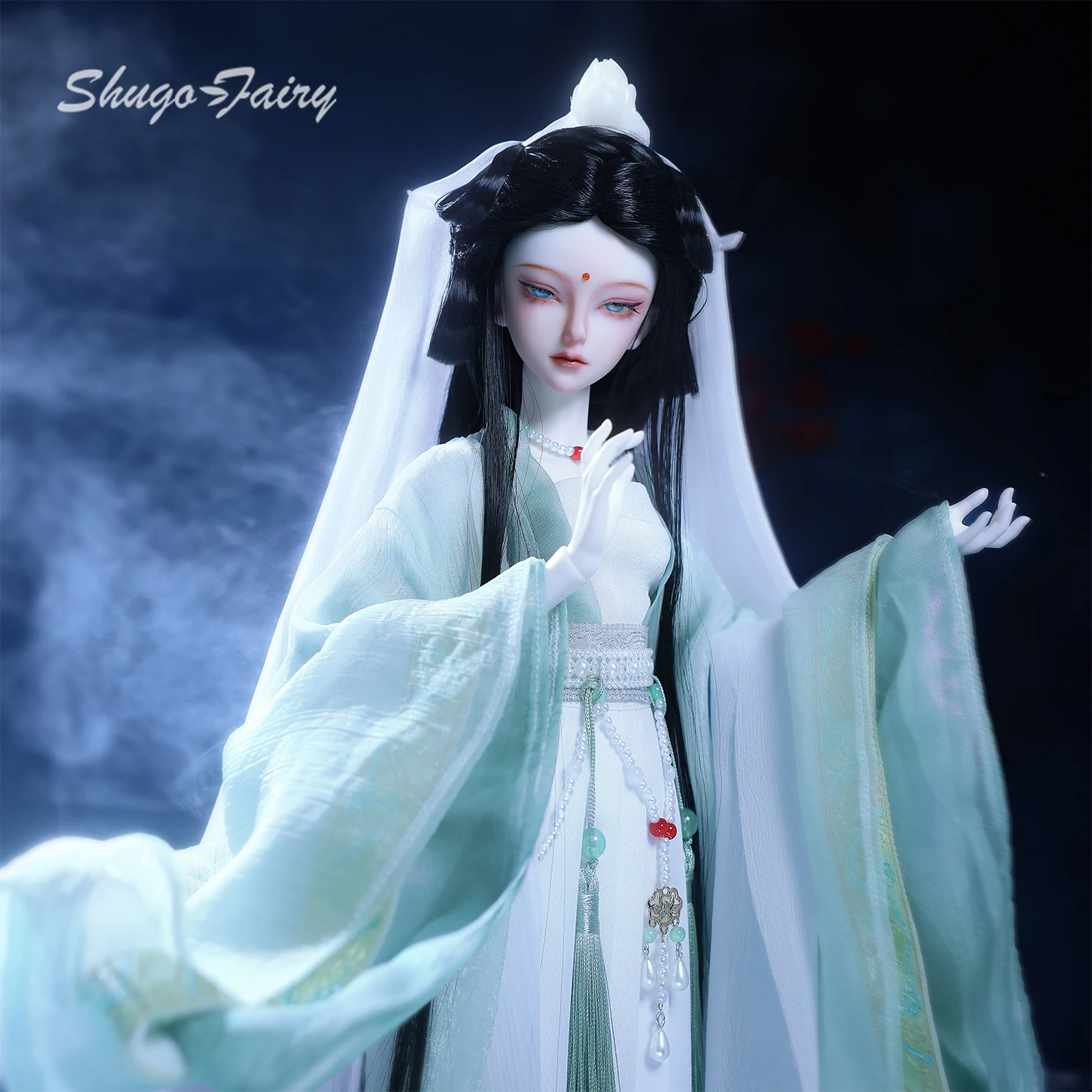 

Кукла BJD 1/4 Lunai, китайский миф, Шугафея - Даосская священница ручной работы, полный набор с императорской короной, ремесленная смола
