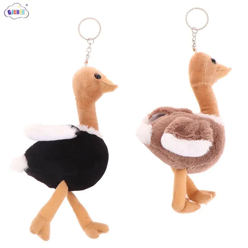 New Cute Ostrich Plush Toy Cartoon Pendant Soft Stuffed Doll Keychain Backpack Car Bag Key Ring Decor Kid Gift