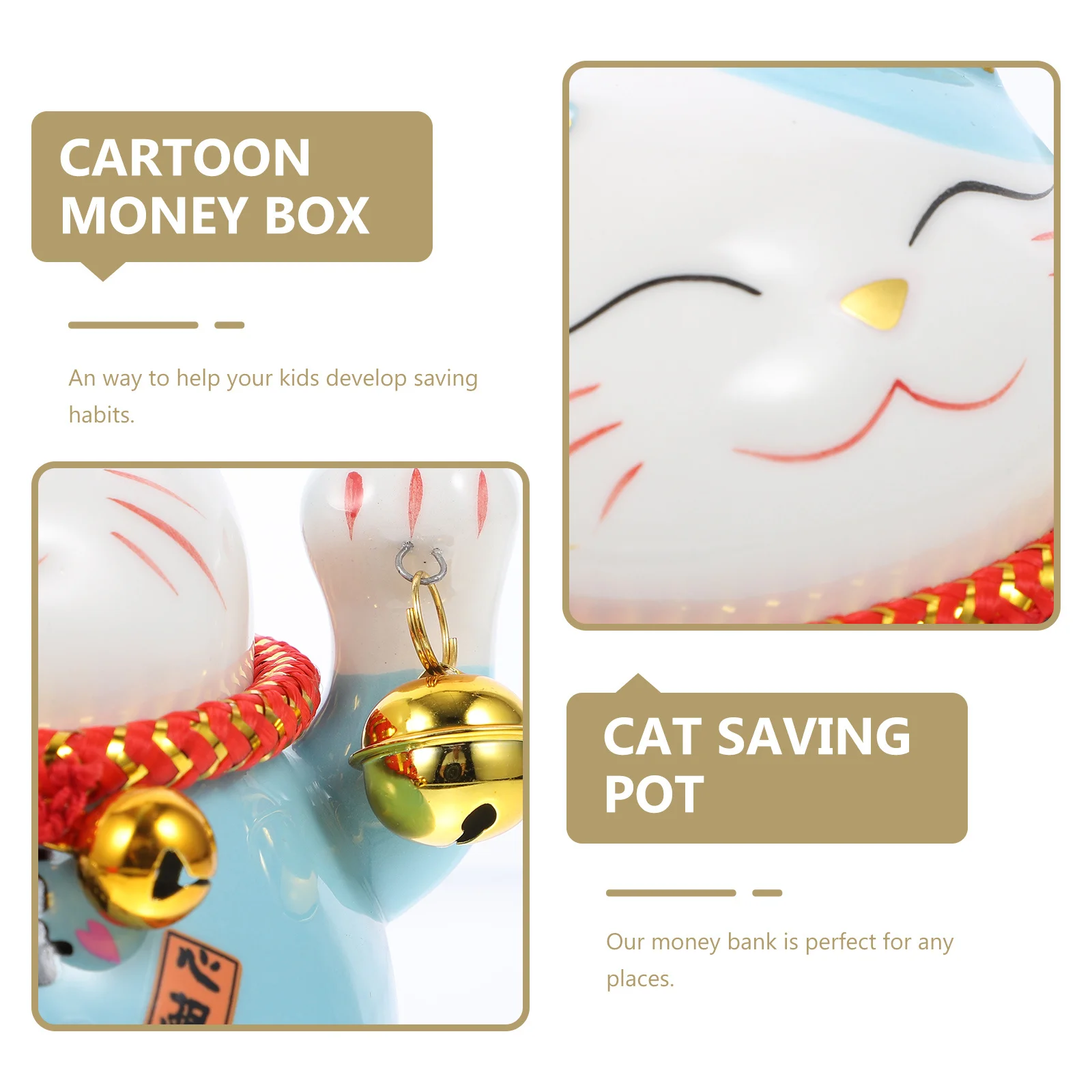

Decoration Chinese New Year Cat Bank Lucky Figurine Savings Jar Fortune Home Cute