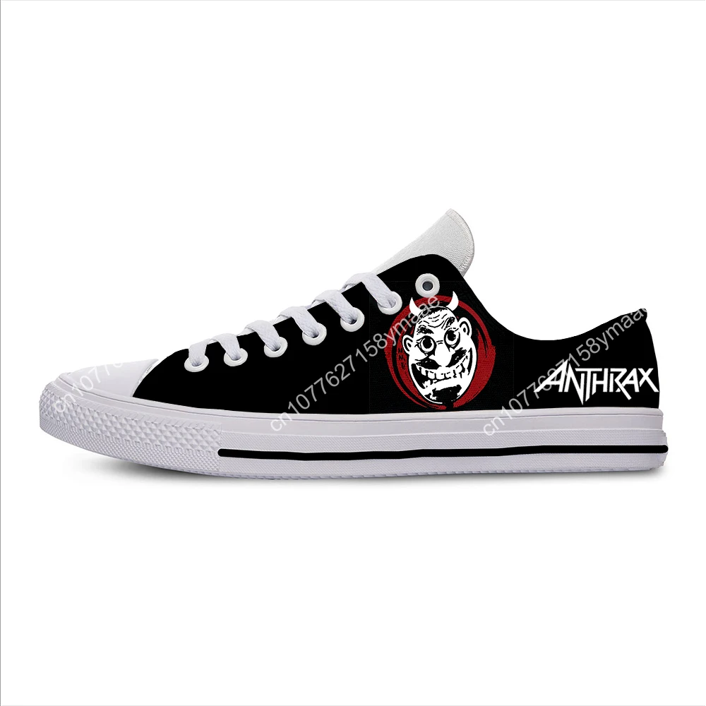 Hot Summer Fashion Low Top Man Anthrax Rock Band Woman Sneakers Classic Latest Canvas Shoes High Quality Casual Board Shoes