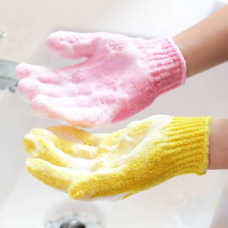 Bath for Peeling Exfoliating Mitt Glove Scrub Gloves Resistance Wash Skin Moisturizing SPA Foam Body Massage Sponge Cleaner Tool