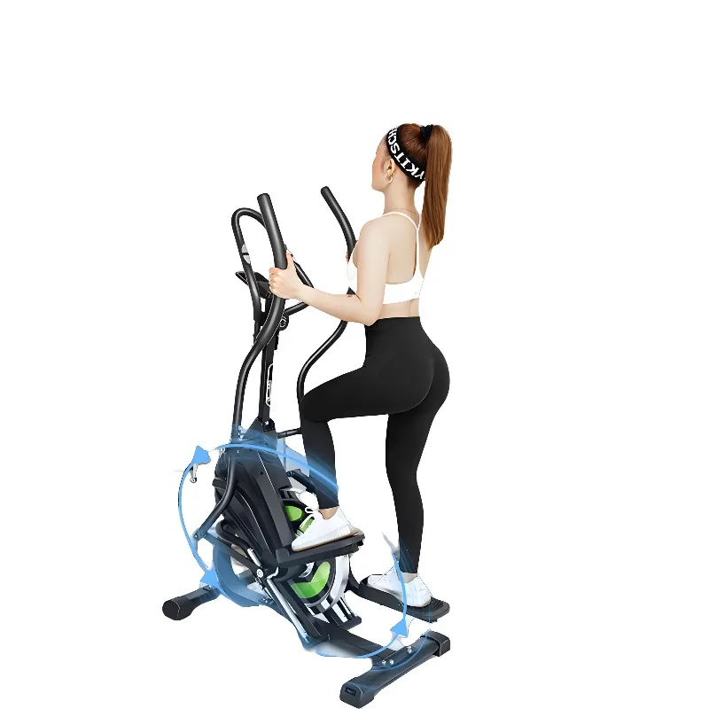 Compact Home Indoor Front-Magnetic Control Elliptical Machine - Small Fitness Equipment for Space Walking & Mountain Training