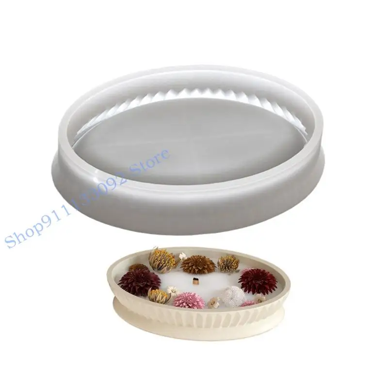 

H9ED Elliptical Crafting Molds Silicone Plate Mold Creative Mold Perfect for Home Decoration and Wedding Arrangements