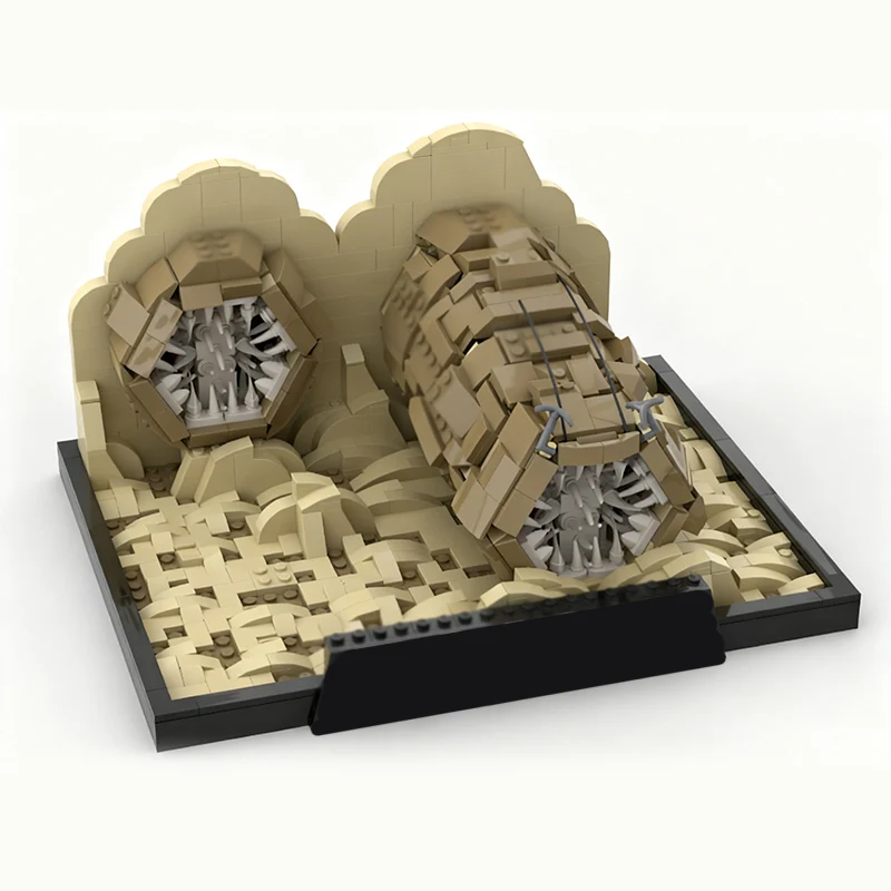 Cidade rua vista modelo moc tijolos de construção deserto filme cena tecnologia modular crianças presentes do feriado montar brinquedos terno