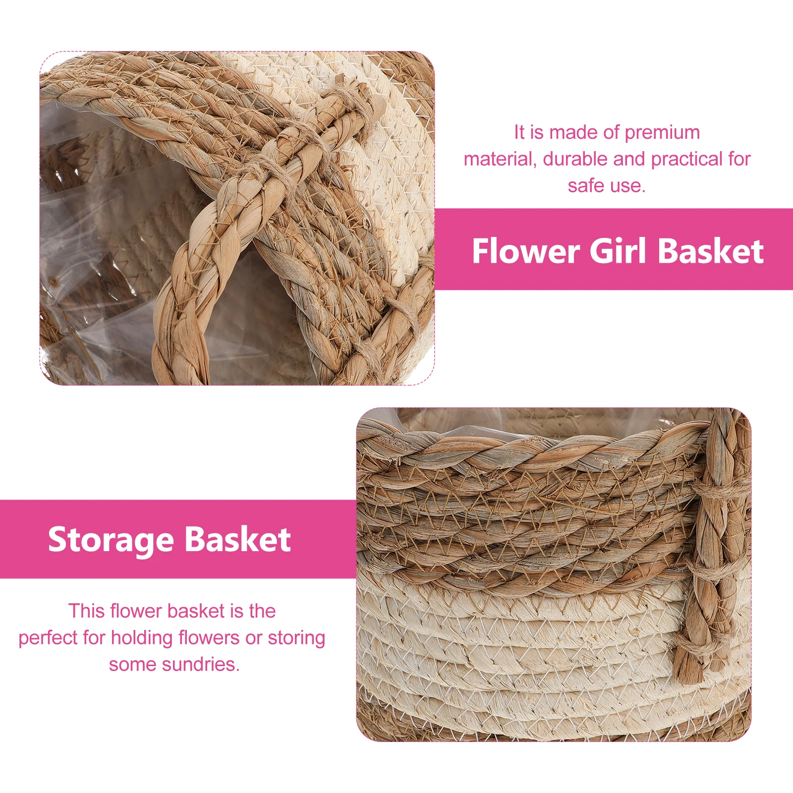 

Rattan Flower Basket Small Planter Pots for Indoor Plants Vase Flowers Grass Handmade