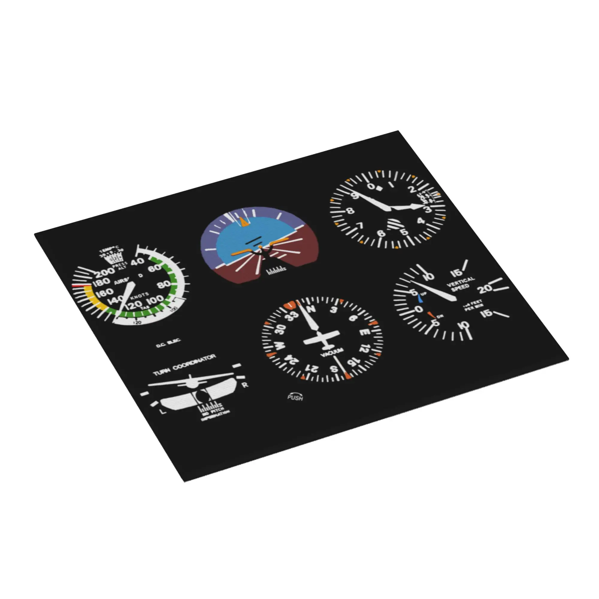 Cockpit Six Dials Flight Simulator Pilot Drying Mat For Kitchen Waterproof Aircraft Pilot Aviator Plane Countertop Protector Mat
