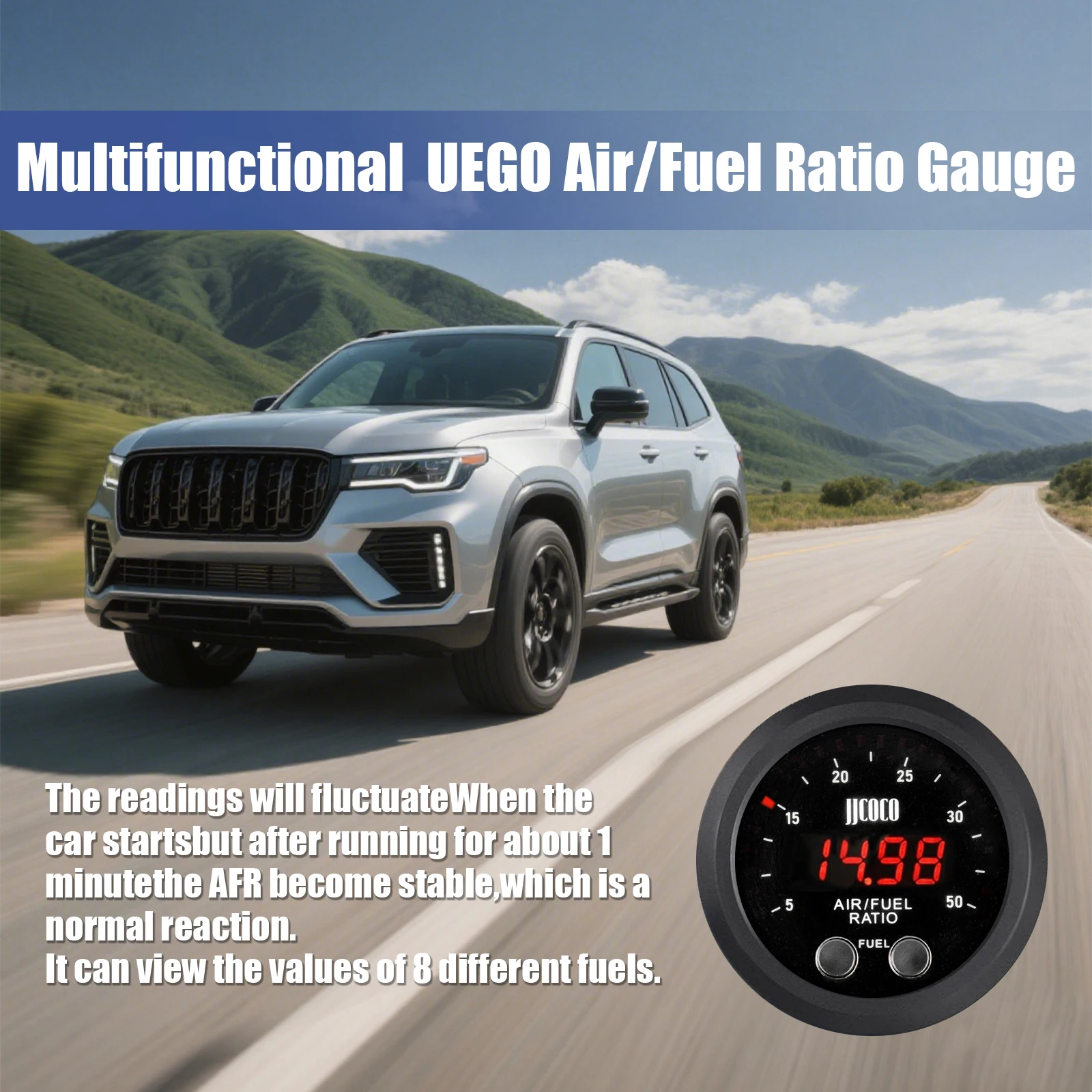 

UEGO Digital Wideband AFR O2 Oxygen Sensor Controller Gauge for Diesel MethanolEthanol E85 LPG CNG Hydrogen with LSU4.9 Sensor