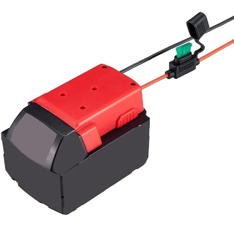 リチウム電池18V,ミルウォーキーM-18用電源アダプター,ヒューズ付き,DIYバッテリーアダプター,RCトラック用電源コネクター