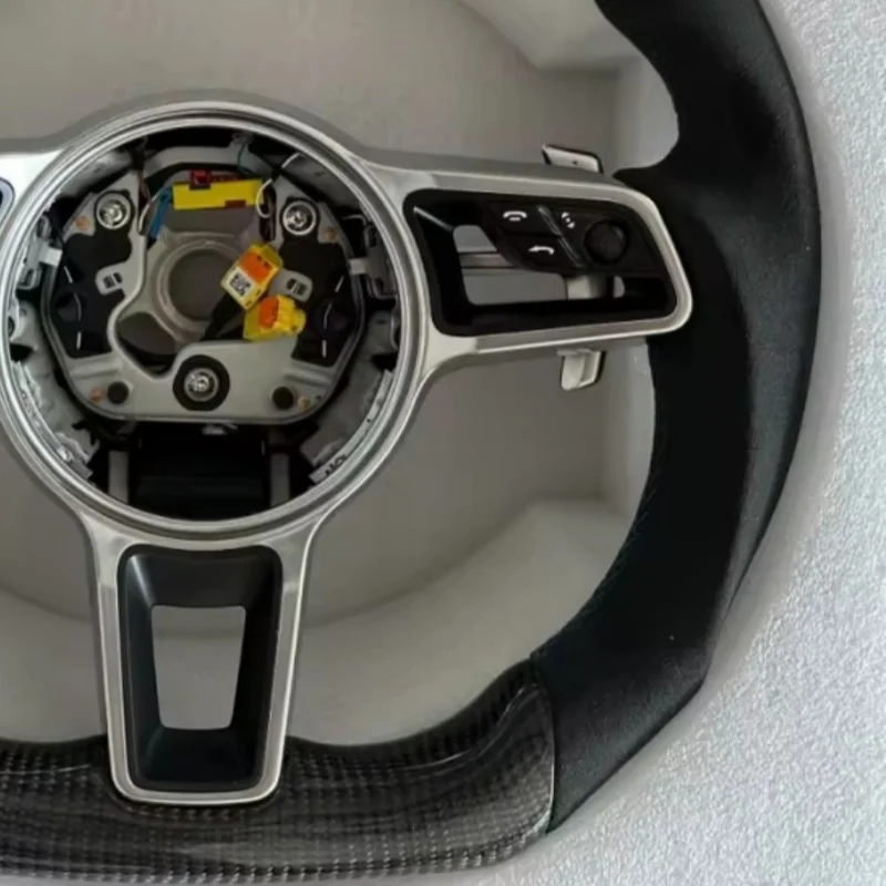Customized Carbon Fiber Leather Leather Car Steering Wheel For Porsche Taycan Cayman Boxster Carrera 997 911 991 Steering Wheel