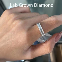 Lab Grown Diamond CVD HPHT 14k White Gold 0.6-1.4ctw 8pcs Diamond Emerald Cut Luxury Diamond Engagement Wedding Ring For Women