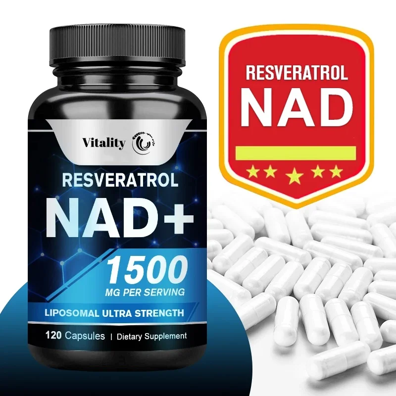 Resveratro Saf Nad+takviyesi 1500mg, En Yüksek Nad Pontcy Yüksek Emilim Enerjisi ve DNA Onarımı Yaşlanma Karşıtı 60/120 Yumuşak Kapsül