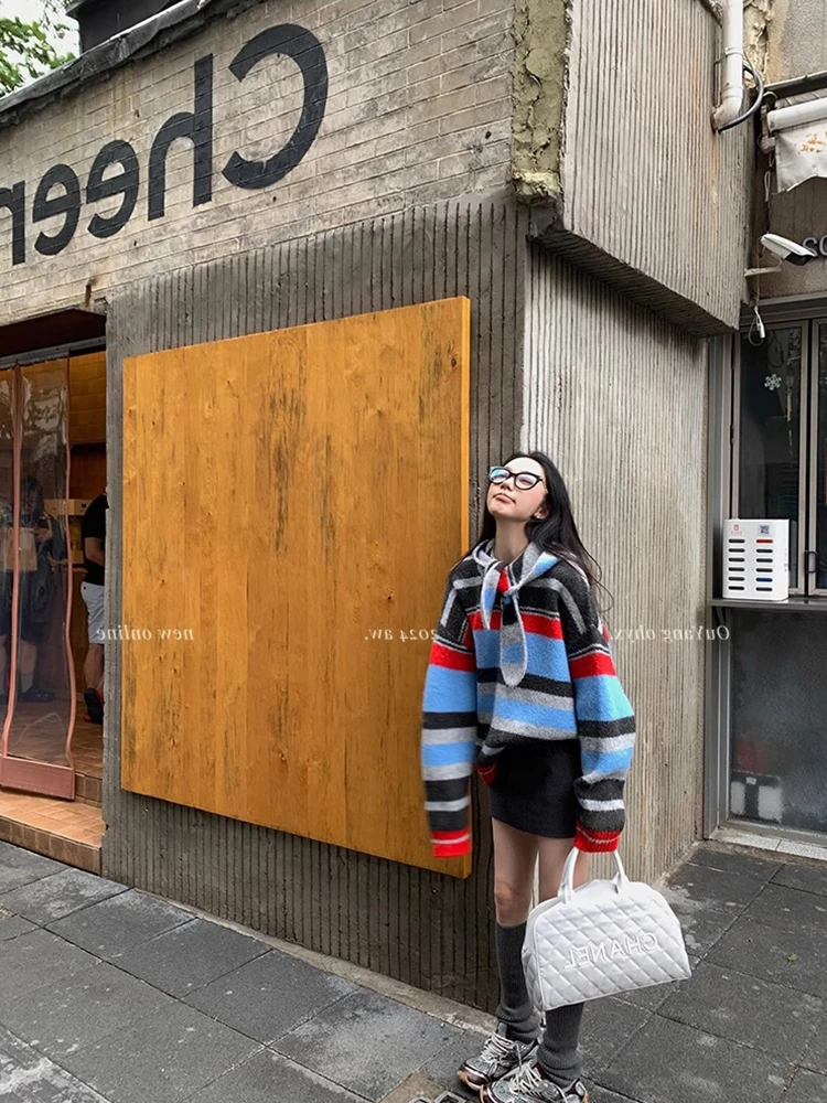 

Sweaters Jumpers Pullovers Womens Korean Clothing Curled Tender Pattern Fringe Outdoors Nature Animal Softy Playful Cute Winter