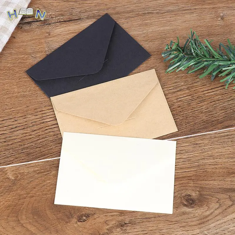 20pcs/set Classical Kraft Blank Mini Paper Window Envelopes Wedding Invitation Envelope Gift Envelope