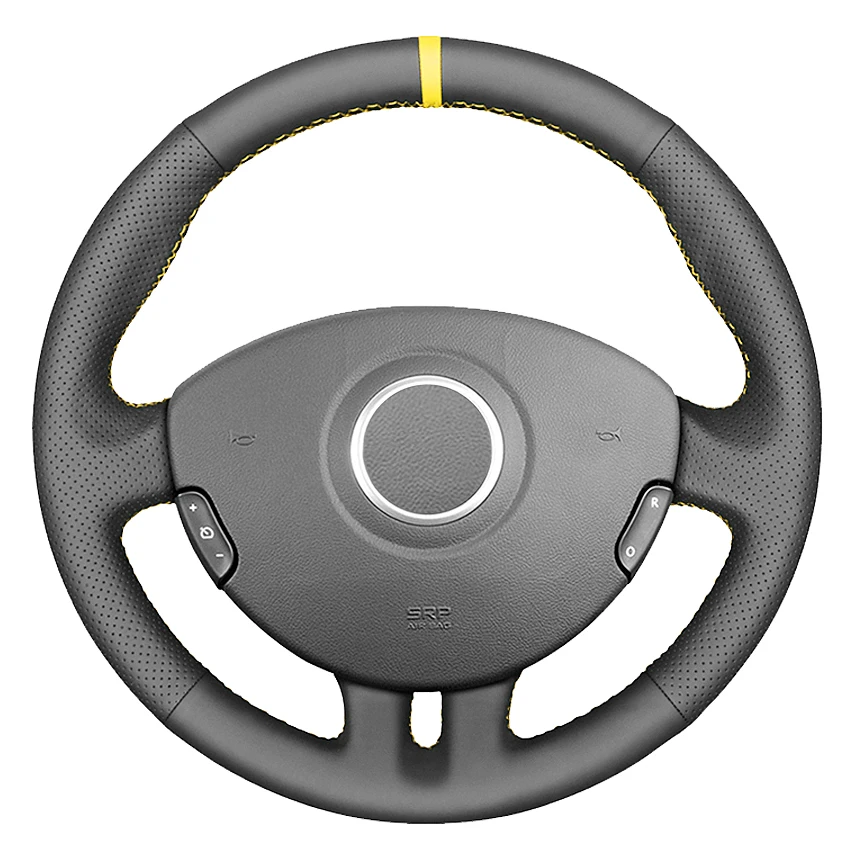 

Black Artificial Leather Hand-Stitched Car Steering Wheel Cover For Renault Clio 3 2005-2013 Clio 3 RS 2005-2013