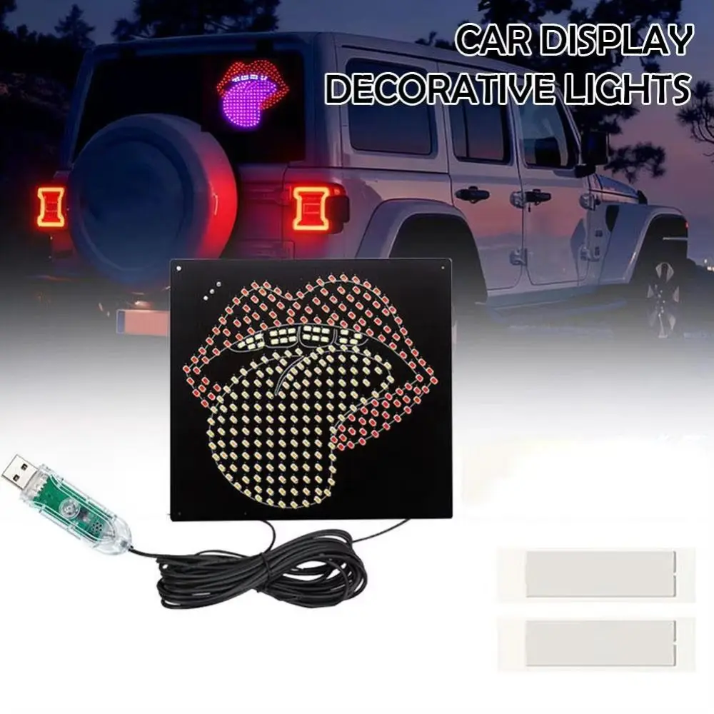 Dynamic Car LED Decorative Lights Creative Night Driving Safety Car Window Ambient Light Self-adhesive Universal