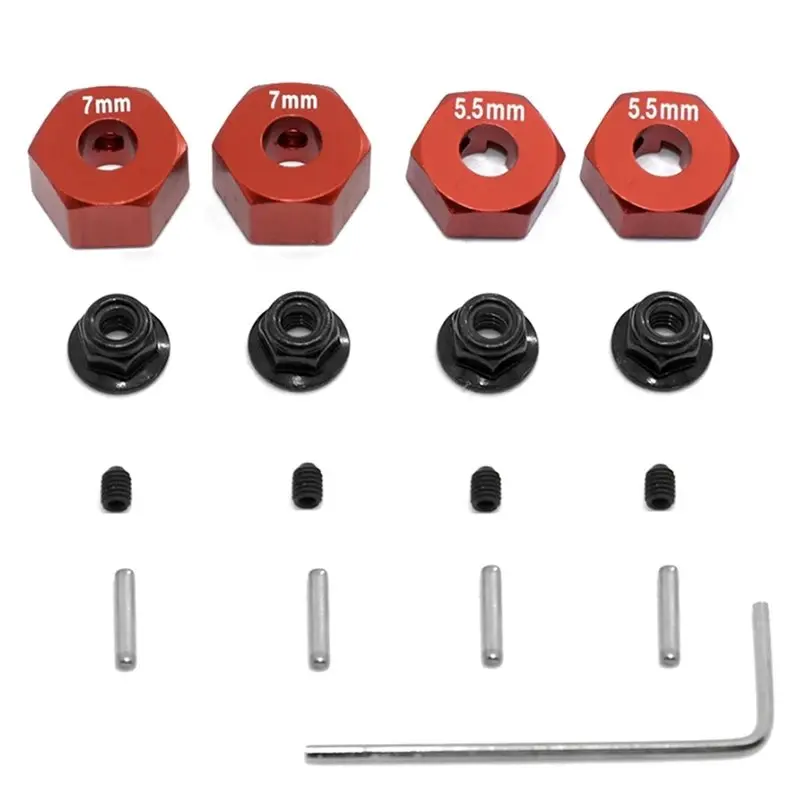 Metal Hex Wheel Hubs Pins And M4 Flanged Lock Nuts Set For Traxxas Slash 2WD 1/10 Upgrade Parts Replace 1654 3654