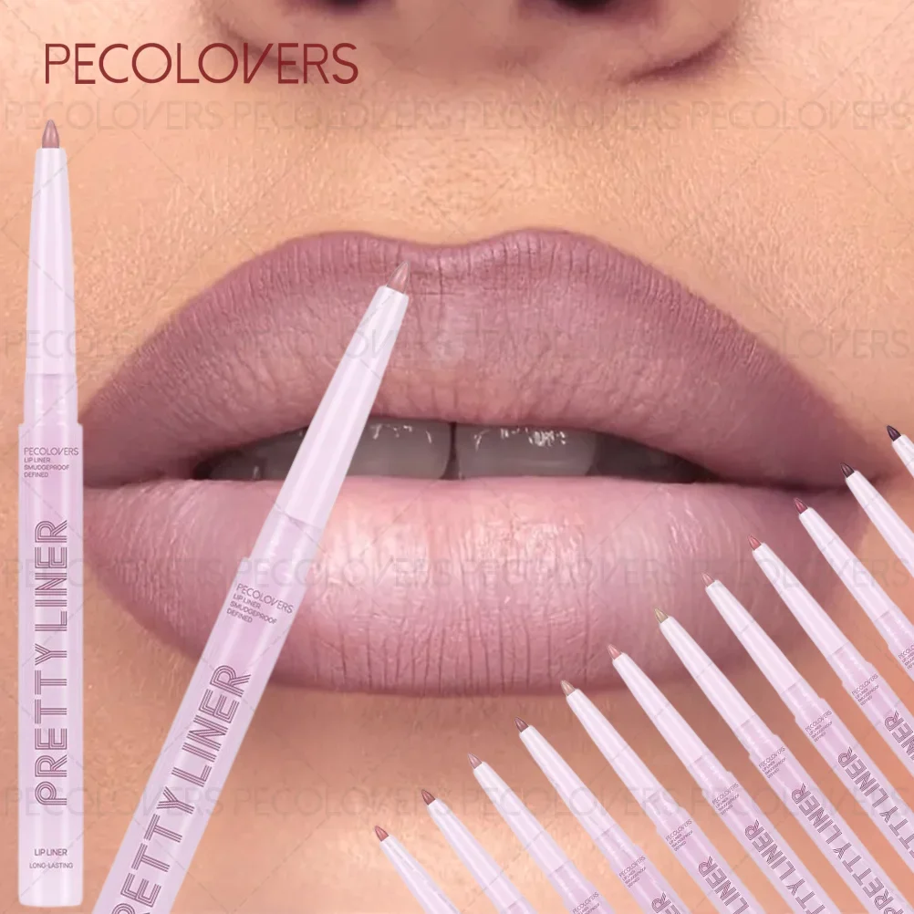 1 szt. Nude Lip Liner Lipstick Pen, Matowy, Nieprzywierający do kubka, Bogaty w kolory, Makijaż podróżny dla kobiet