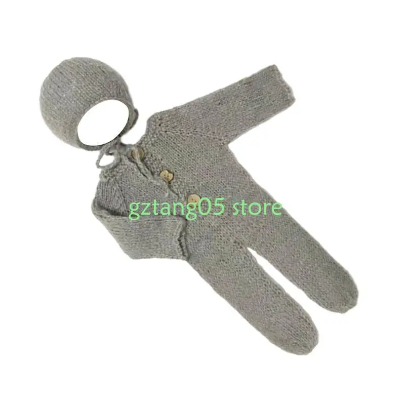 

57ee Neworns Photography наряд Soft & Breatrhable ручная вязаная шляпа реквизит