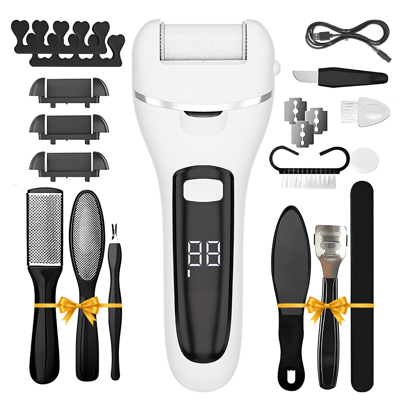  Professional Electric Callus Remover Pedicure Machine Rechargeable Foot File Grinder with 3 Different Grinding Heads 