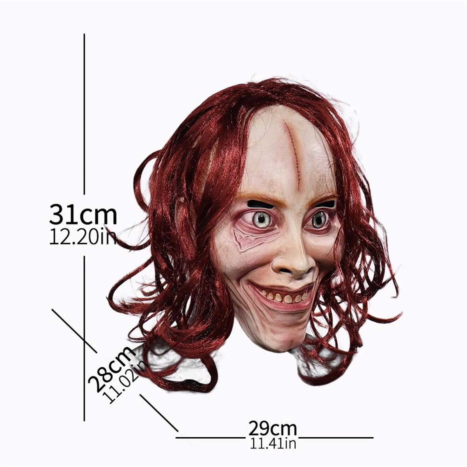 زاحف الشر الميت ارتفاع شيطان قناع تأثيري الرعب الدموي شبح الوجه شيطان الجمجمة اللاتكس خوذة هالوين كرنفال زي حفلة الدعامة