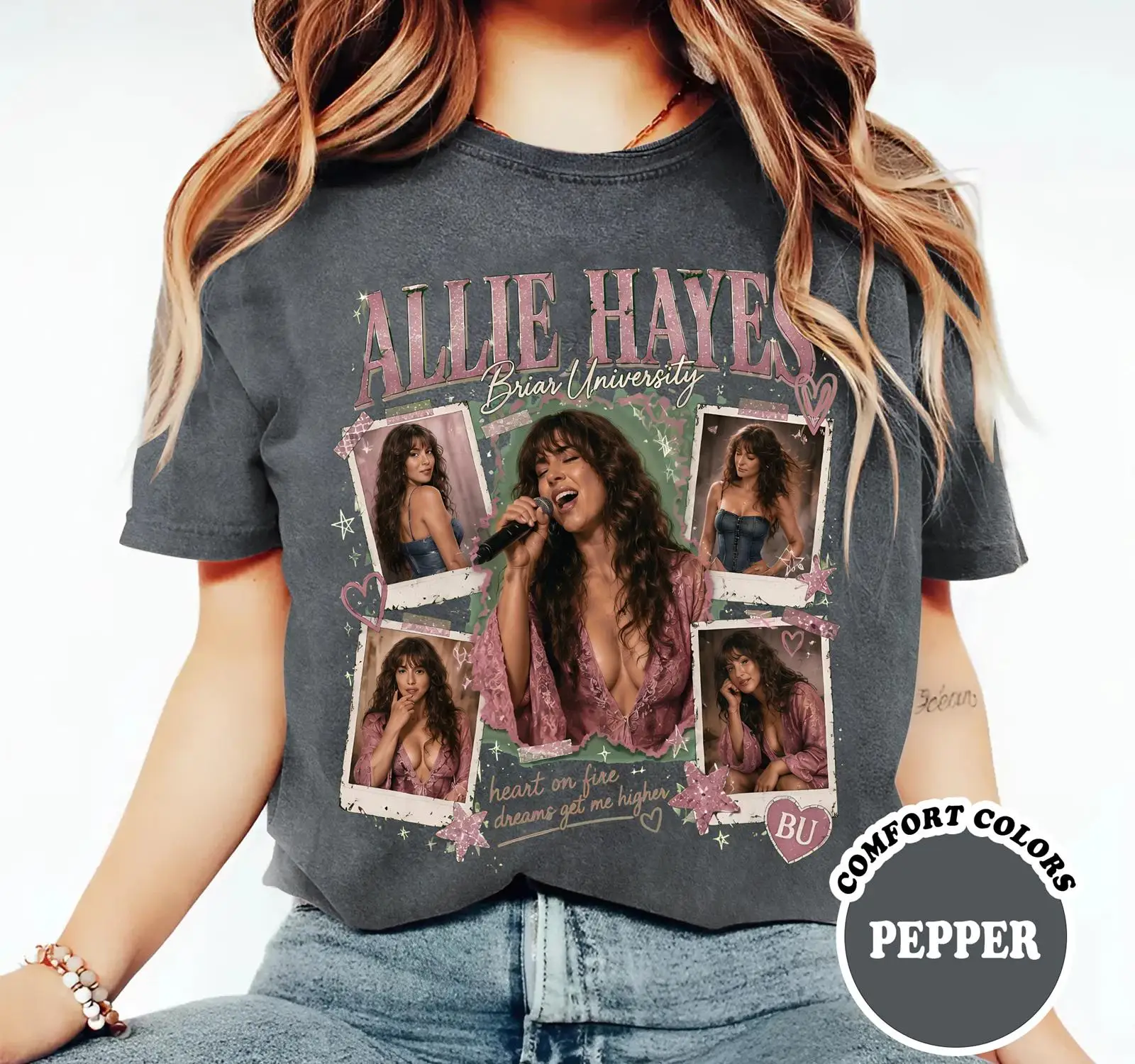 Camiseta da Série de TV Off Campus Allie Hayes para Homens e Mulheres, Moda de Verão em Algodão Y2K, Camiseta Oversized de Manga Curta, Streetwear