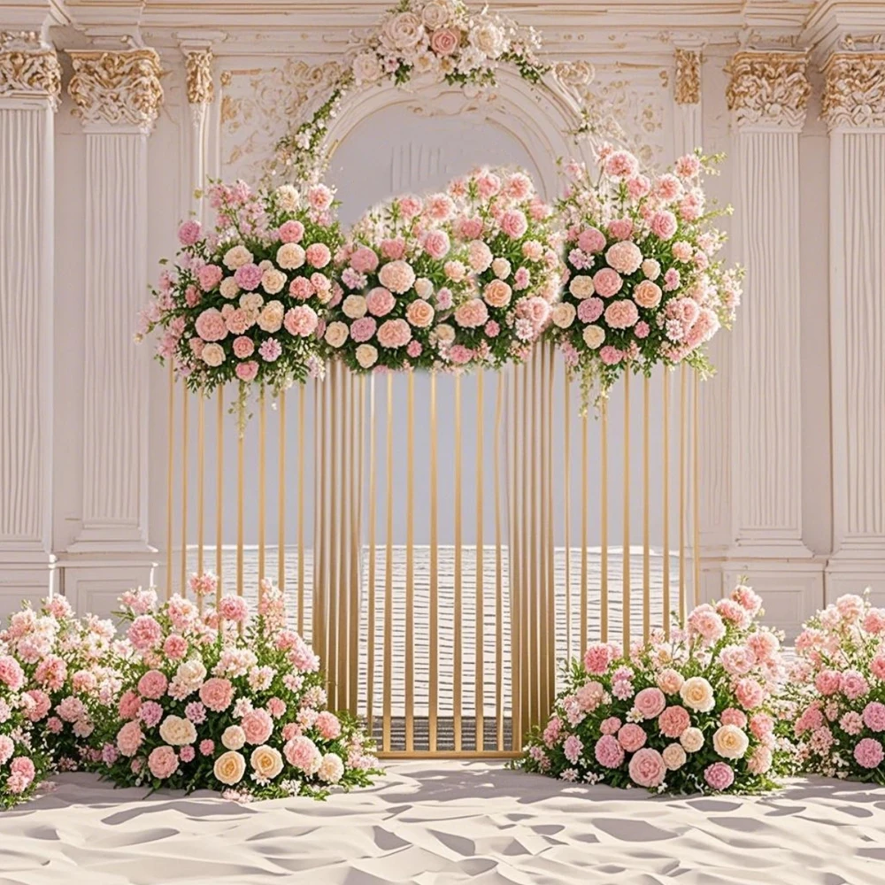 

1pcs-4pcs)Wholesale Gold Tall Metal Flower Stand Geometric Road Lead for Wedding Props and Decorations