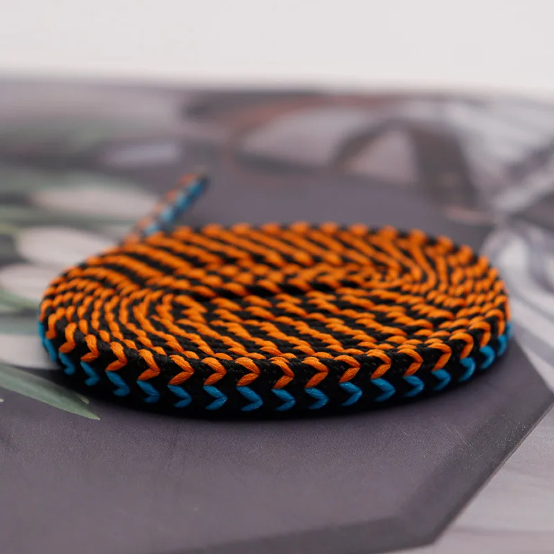 Weiou Laces 4MM Orange Blue Black Woven High-quality Laces Jogger Pants Cord High Tensile Strength String Sneaker Kids & Adults image 2