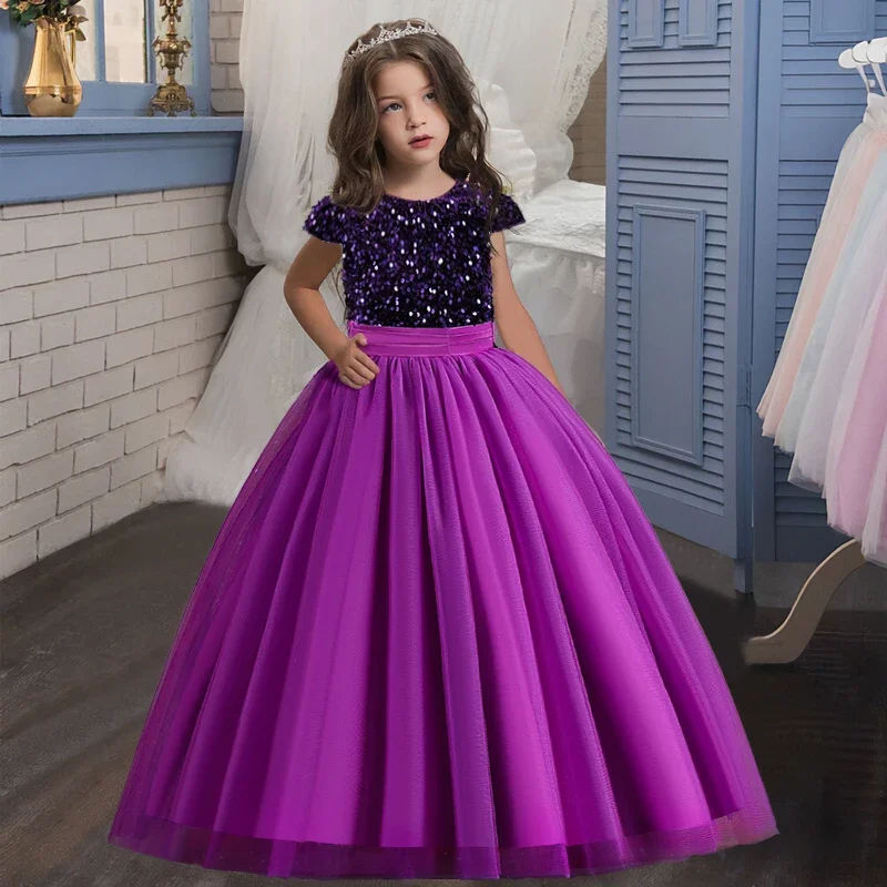 Elegant Teen Girls Dress Lace Princess Pageant Birthday Party First Communication Gown Bridesmaid Flower Girl Dress for Weddings