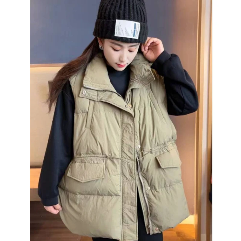 Autumn and Winter Women's Down Waistcoat Fashion Temperament Sleeveless Warm Vest 2024 Korean Street Style Women's Jacket