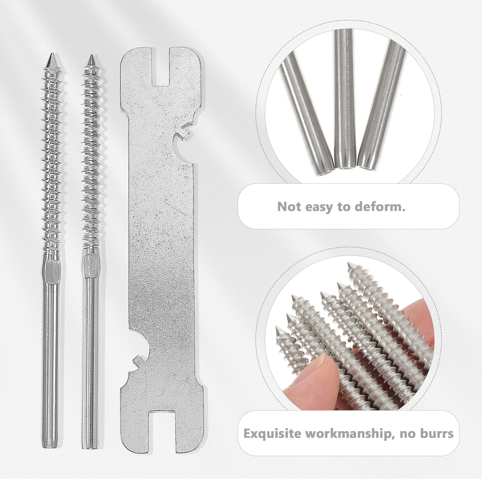 

3 Pairs Cable Railing Kit Tensile Screws Cable Railing Kit Stair 1/8 inch Stainless Steel Hardware