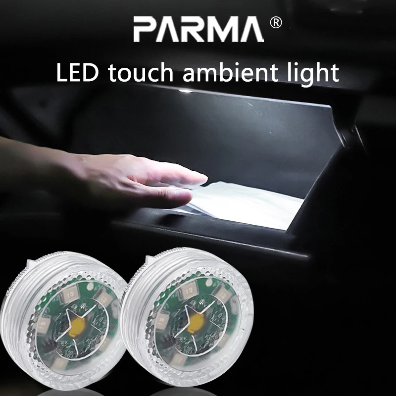 Mini-Auto-Touch-Leuchten, LED-Innenbeleuchtung, kabellose Umgebungsleuchten mit Batterie, Auto-Touch-Leuchten