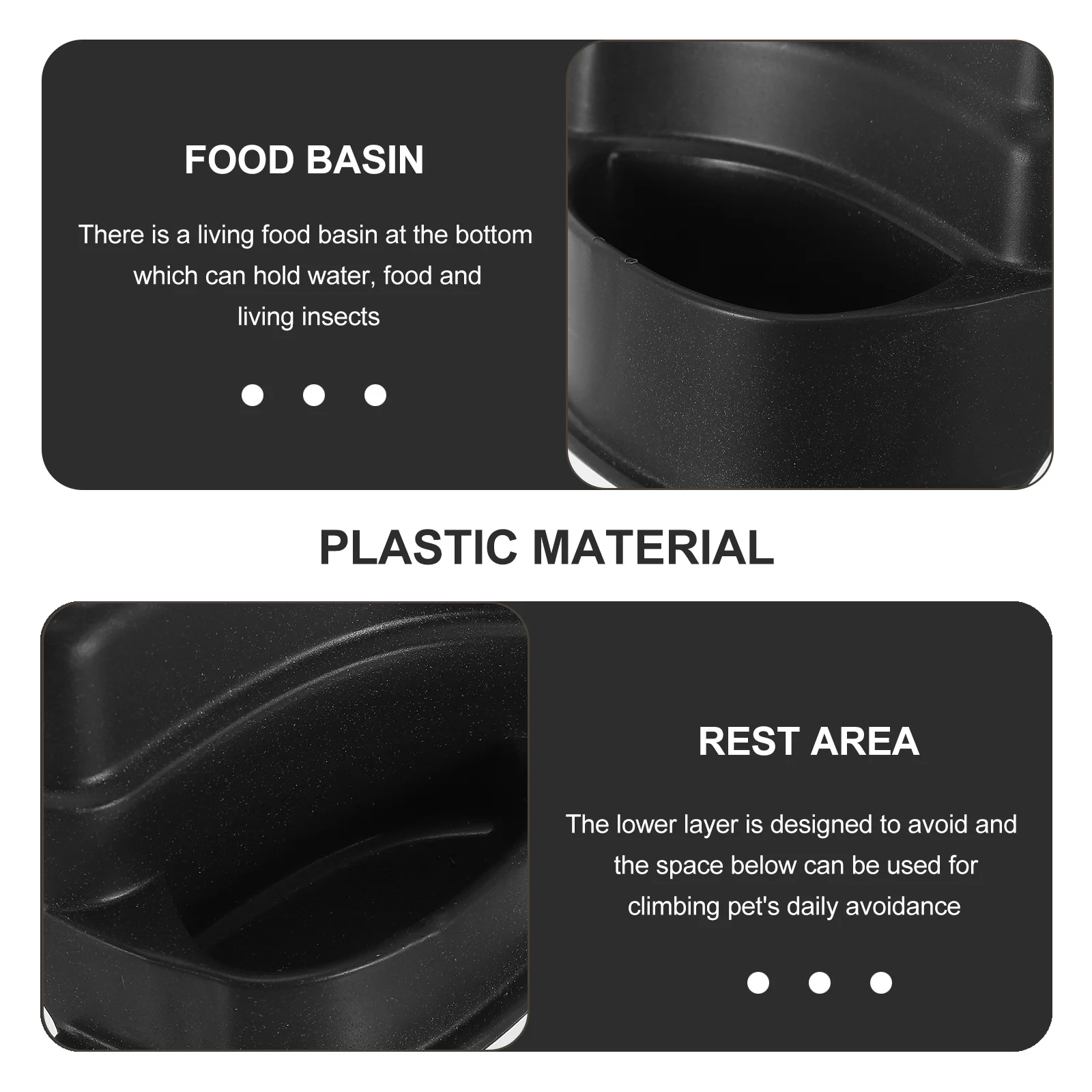 

2Pcs Reptile Hide Plastic Tortoise Feeding Cave Hideout Platform Natural Craft Reptile Box Adornment Feeder Shelter Habitat