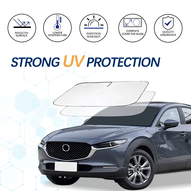 Car Windshield Sun Shade For Mazda CX30 Sunshade Summer Visor Protector Foldable Blocks UV Rays Protection Accessorie