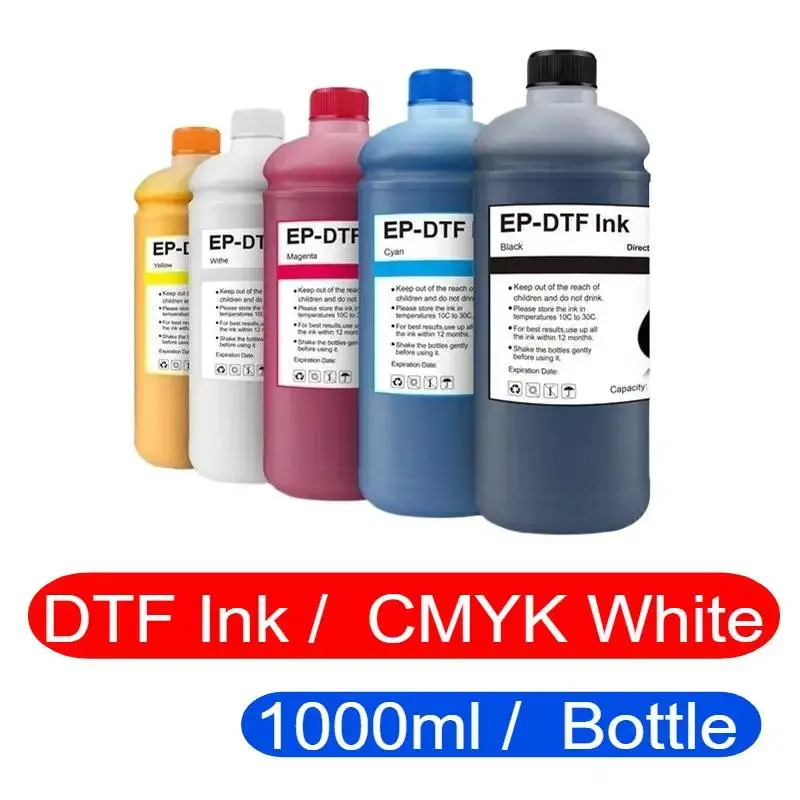 

1000 мл DTF Ink XP600 Пленка для прямой передачи Теплопередающие чернила для печатающей головки Epson I3200 L1800 1390 L805 Все чернила DTF для печати