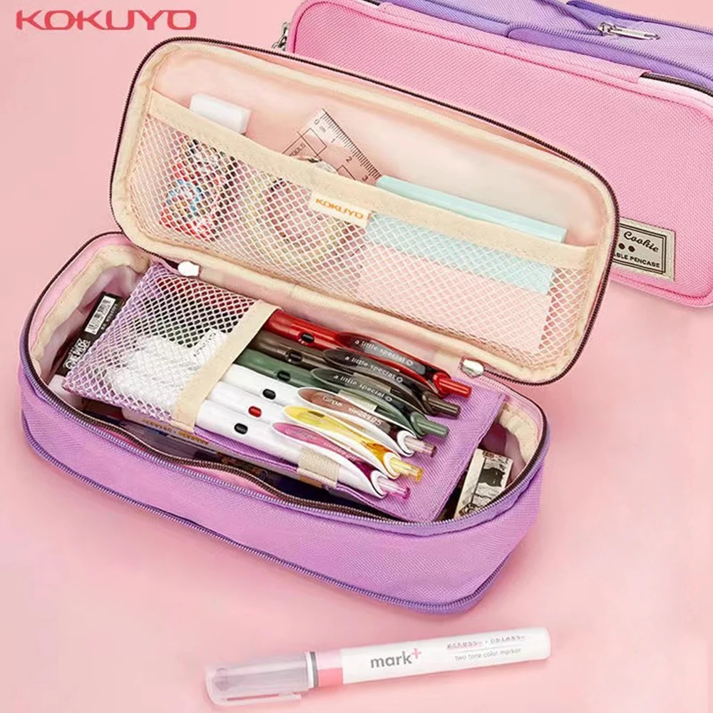 Japan KOKUYO Multifunctional Pencil Bag Practical Stationery Bag Large Capacity Multi-layer Storage Variable Type Pencil Pouch