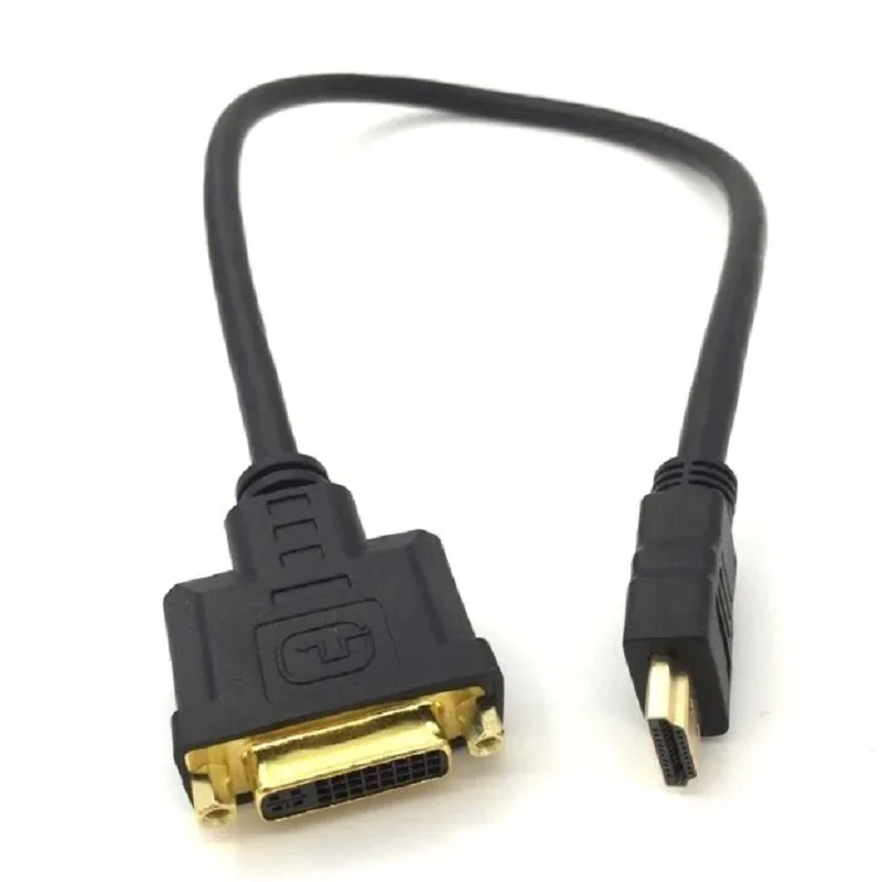 0.3m HDMI-compatible To DVI-I 24+5 Cable Video Adapter Cord HDTV HDMI DVI-I 24+5 Cable  for PC HDTV DVD LCD Dropshipping
