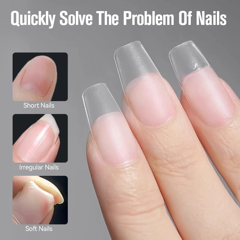 UR SUGAR 420 ชิ้น/กล่อง เจลซอฟท์เจลทิปส์ ทรงอัลมอนด์สั้น ขนาดผสม เล็บปลอมแบบเต็มเล็บ กดติดเล็บ สำหรับทำเล็บ