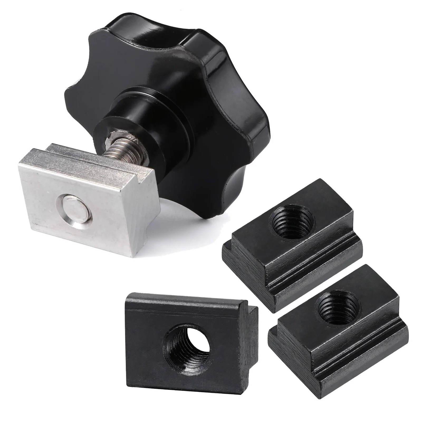 Dadi con scanalatura a T da 10 pezzi M8 Blocco dado scorrevole a T in acciaio al carbonio per binari del letto del camion Dado con scanalatura a T resistente all'abrasione durevole