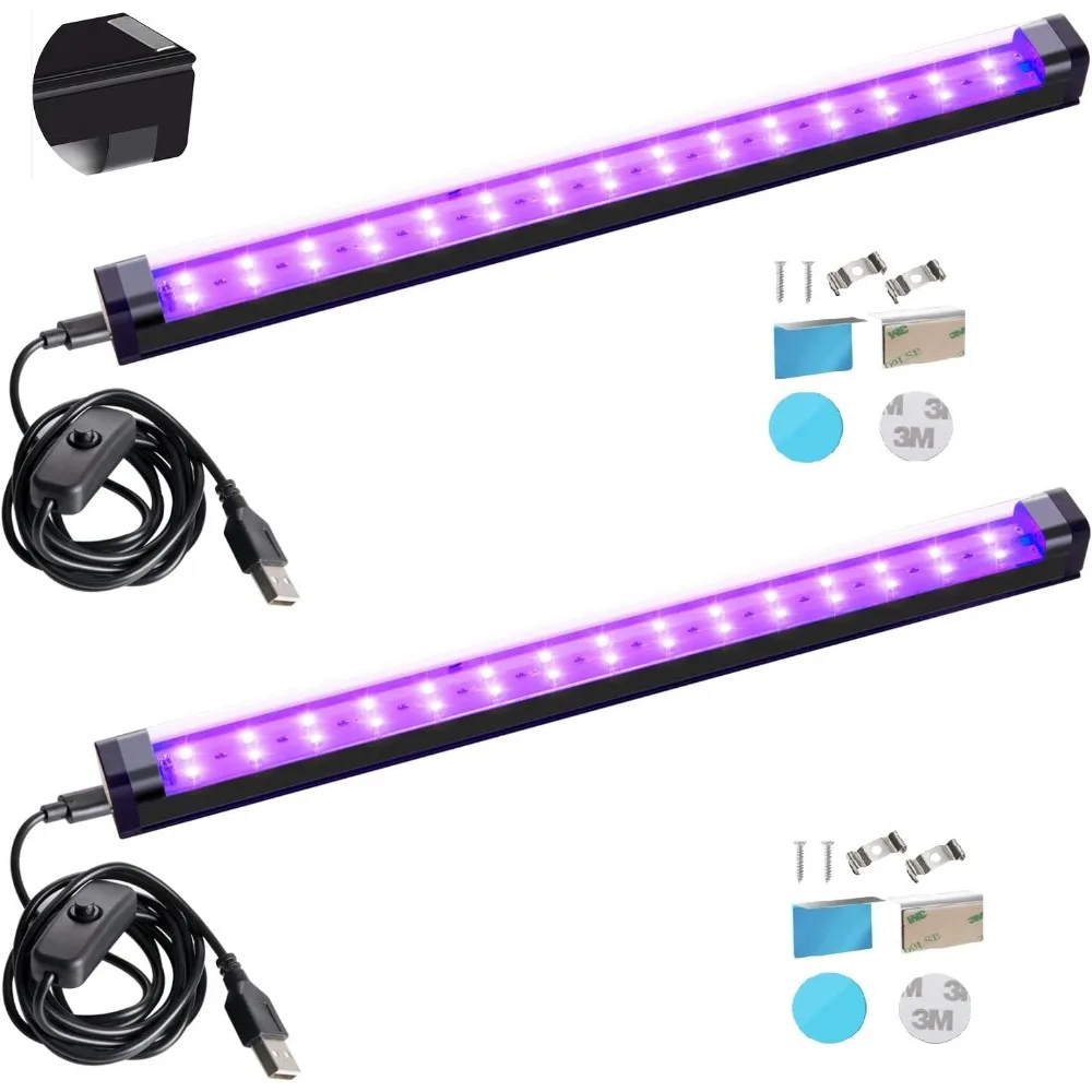 

Black Light Bar 10W 1ft LED Blacklight for Fluorescent Tapestry Poster Body Paint Glow Party UV Strip Lights for Cabinet and Dis
