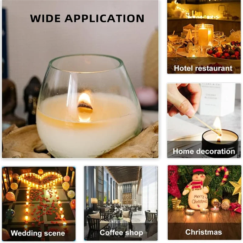 A008 Cherry Wood Candle Wick,Thicken Wood Wicks For Candles-Long Lasting Flame-Easily Burn,Candle Cores For Candle Making