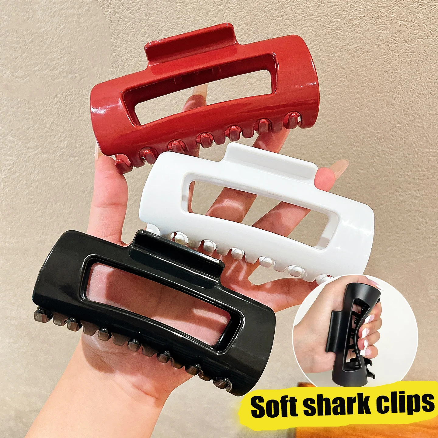 Soft Silicone Hair Claw Clips for Women Non Fragile Bendable Shark Clip Women's Outdoor Cycling Drive Sports Safe Accessories M1 image 4