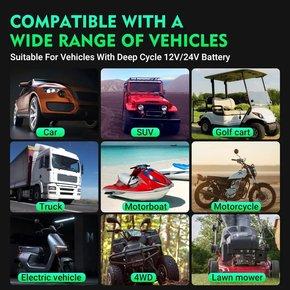 Chargeur intelligent HTRC 35 ampères, chargeur de batterie de voiture, chargeur de maintien, 12V35A/24V18A, 14,6 V/29,2 V, Lithium, LiFePO4, plomb-acide AGM/Gel/SLA.