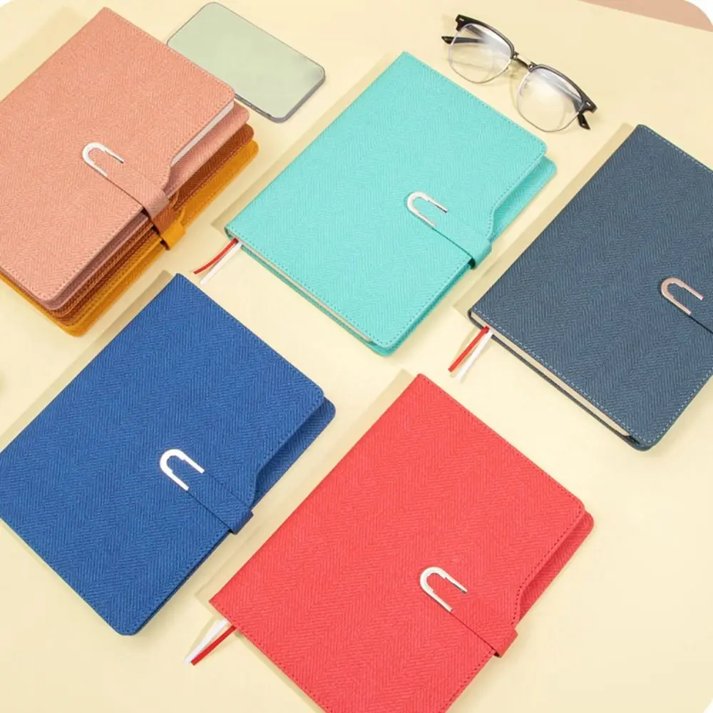 200 Pages A5 Notepad PU Leather Cover Thickened Paper Students Notebook Horizontal Line Wear-resistant Diary Meeting Minutes
